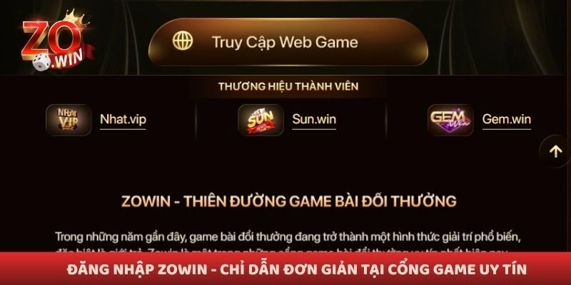 Đăng Nhập Zowin - Chỉ Dẫn Đơn Giản Tại Cổng Game Uy Tín